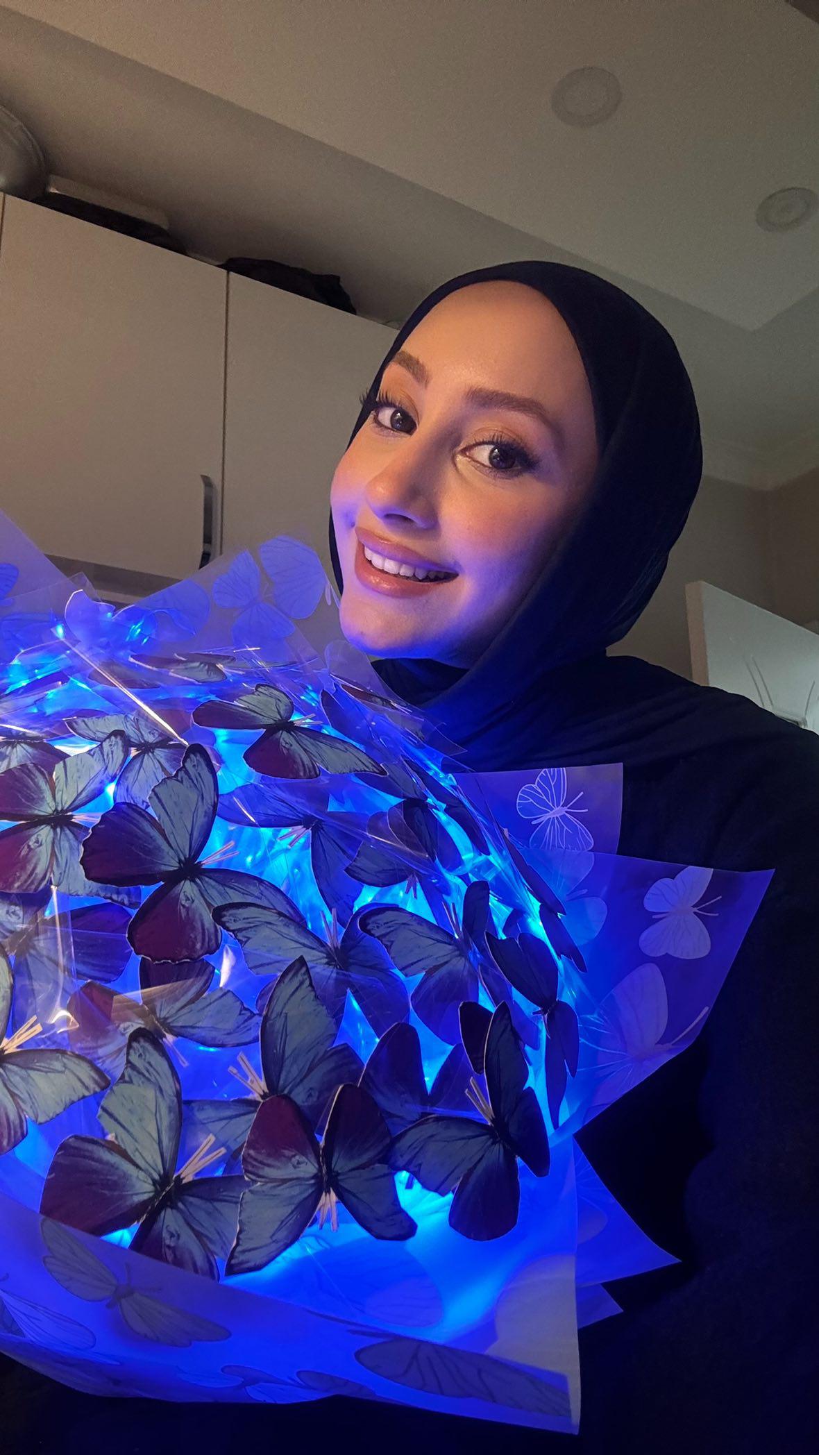Kelebek buketi LED'li